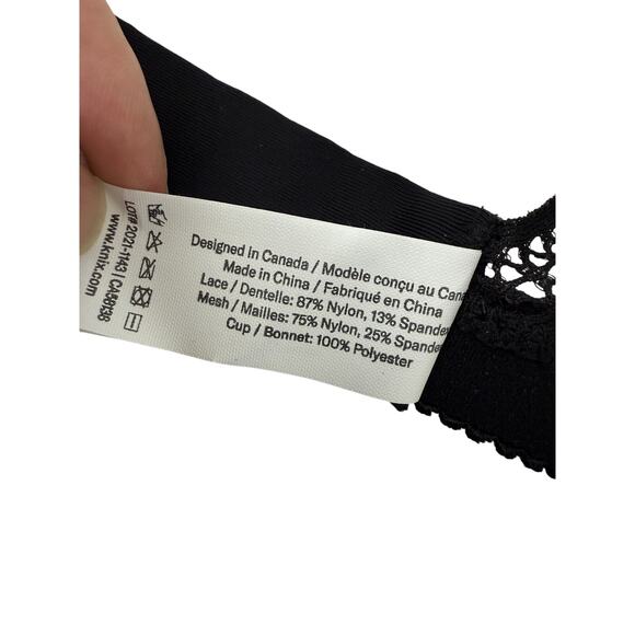 Knix Deep V Neck Lace Bralette Black Women's Medium - Picture 4 of 7